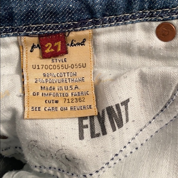 7 for all Mankind Flynt crystal embellished blue bootcut denim jeans 27 - Picture 5 of 12